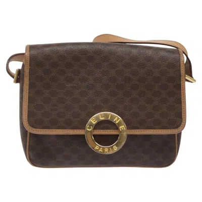 Pre-owned Celine Céline Macadam Brown Canvas Shoulder Bag ()