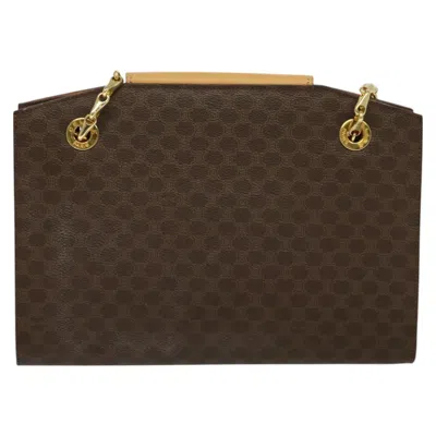 Pre-owned Celine Céline Macadam Brown Canvas Shoulder Bag ()