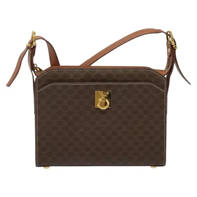 Pre-owned Celine Céline Macadam Brown Canvas Shoulder Bag ()