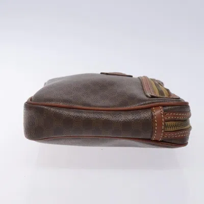 Pre-owned Celine Céline Macadam Brown Canvas, Leather Clutch Bag ()