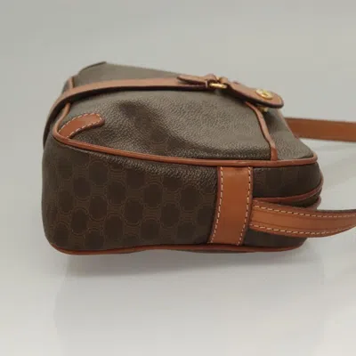 Pre-owned Celine Céline Macadam Brown Canvas, Leather Shoulder Bag ()