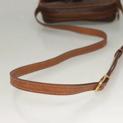 Pre-owned Celine Céline Macadam Brown Canvas, Leather Shoulder Bag ()