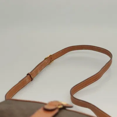 Pre-owned Celine Céline Macadam Brown Canvas, Leather Shoulder Bag ()