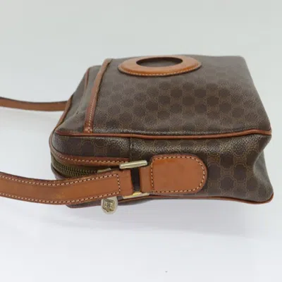 Pre-owned Celine Céline Macadam Brown Canvas, Leather Shoulder Bag ()