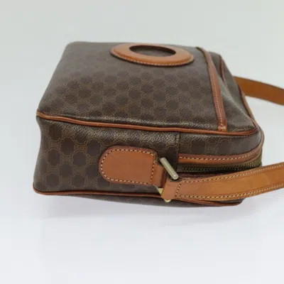 Pre-owned Celine Céline Macadam Brown Canvas, Leather Shoulder Bag ()