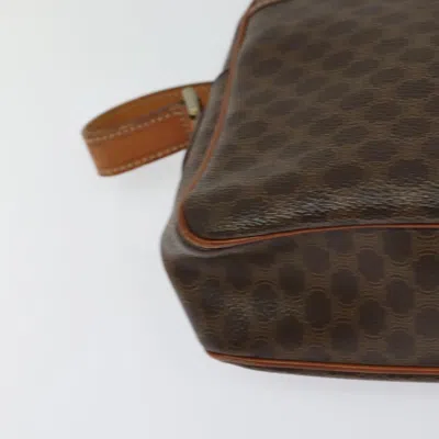 Pre-owned Celine Céline Macadam Brown Canvas, Leather Shoulder Bag ()