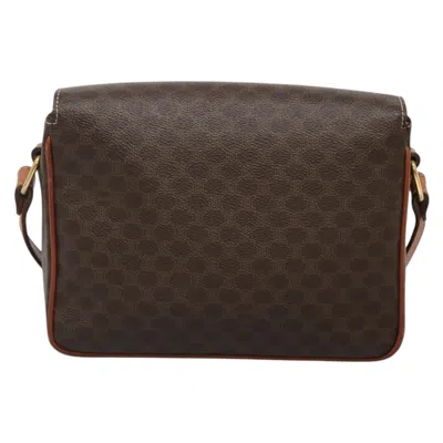 Pre-owned Celine Céline Macadam Brown,gold Canvas Shoulder Bag () In Multi