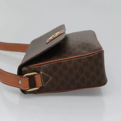Pre-owned Celine Céline Macadam Brown,gold Canvas Shoulder Bag () In Multi
