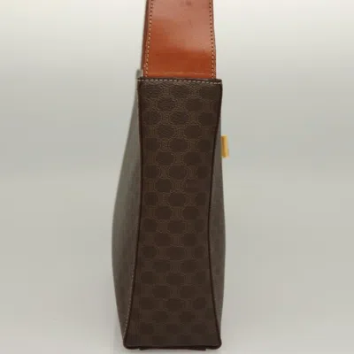 Pre-owned Celine Céline Macadam Brown,gold Canvas Shoulder Bag () In Multi