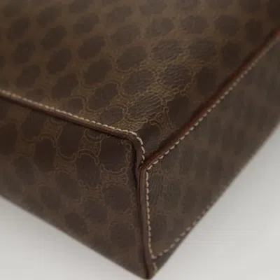 Pre-owned Celine Céline Macadam Brown,gold Canvas Shoulder Bag () In Multi