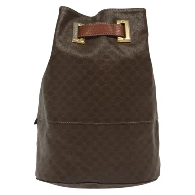 Pre-owned Celine Céline Macadam Brown,gold Canvas Shoulder Bag () In Multi