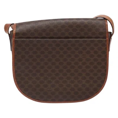 Pre-owned Celine Céline Macadam Brown,gold Canvas Shoulder Bag () In Multi