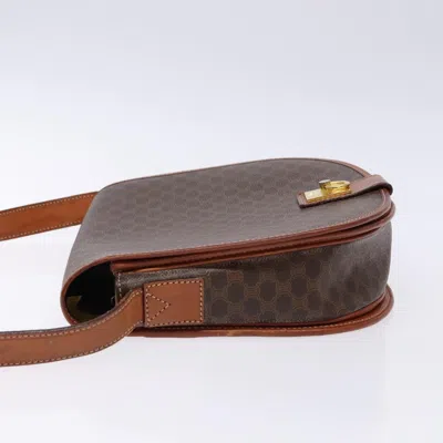 Pre-owned Celine Céline Macadam Brown,gold Canvas Shoulder Bag () In Multi