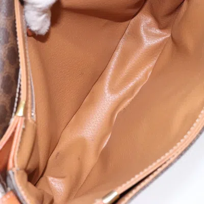 Pre-owned Celine Céline Macadam Brown,gold Canvas Shoulder Bag () In Multi