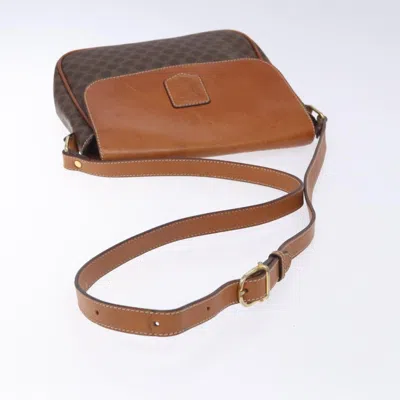 Pre-owned Celine Céline Macadam Brown,gold Pvc Shoulder Bag () In Multi