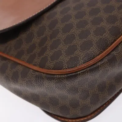 Pre-owned Celine Céline Macadam Brown,gold Pvc Shoulder Bag () In Multi
