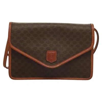 Pre-owned Celine Céline Macadam Clutch Bag Brown Canvas Shoulder Bag ()