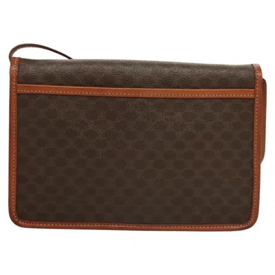Pre-owned Celine Céline Macadam Clutch Bag Brown Canvas Shoulder Bag ()
