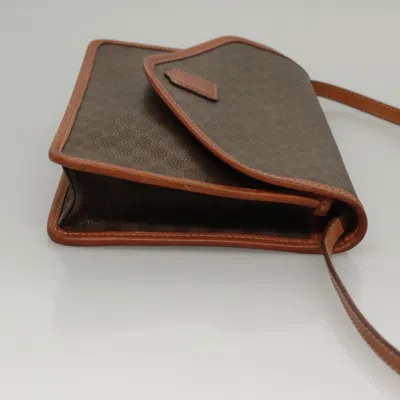 Pre-owned Celine Céline Macadam Clutch Bag Brown Canvas Shoulder Bag ()