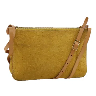 Pre-owned Celine Céline Macadam Yellow Canvas Shoulder Bag ()