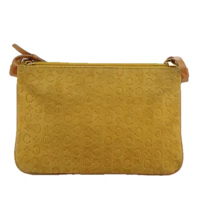 Pre-owned Celine Céline Macadam Yellow Canvas Shoulder Bag ()