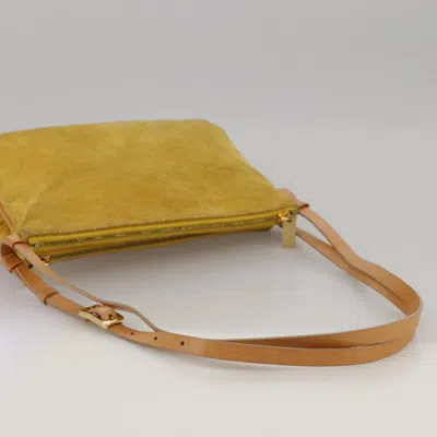 Pre-owned Celine Céline Macadam Yellow Canvas Shoulder Bag ()