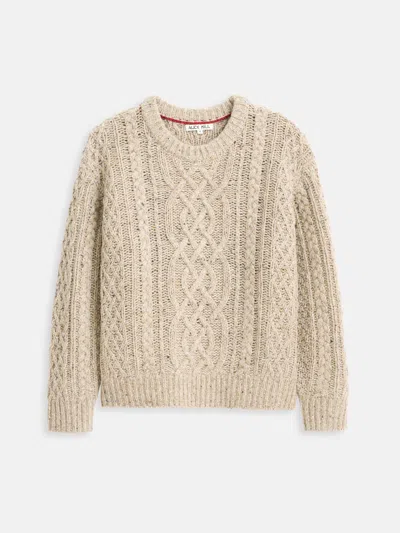 Alex Mill Madelyn Cable Knit Wool Blend Donegal Sweater In Neutral