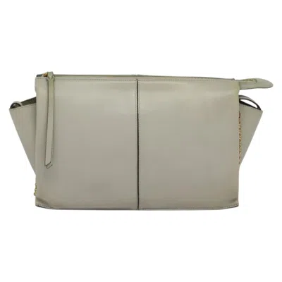 Pre-owned Celine Céline Tri-fold Gray Leather Shoulder Bag ()