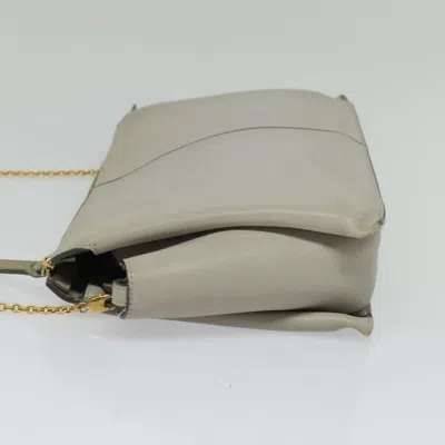 Pre-owned Celine Céline Tri-fold Gray Leather Shoulder Bag ()
