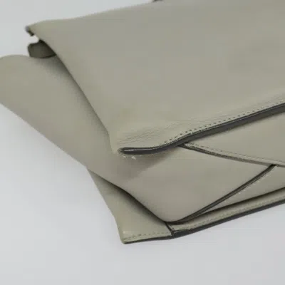 Pre-owned Celine Céline Tri-fold Gray Leather Shoulder Bag ()