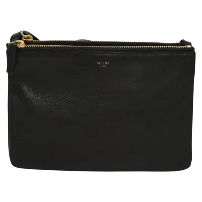 Pre-owned Celine Céline Trio Black Leather Shoulder Bag ()