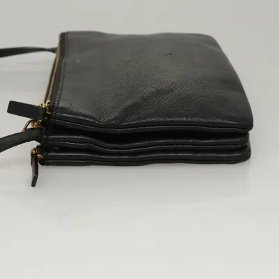 Pre-owned Celine Céline Trio Black Leather Shoulder Bag ()