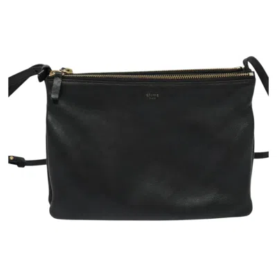 Pre-owned Celine Céline Trio Black Leather Shoulder Bag ()