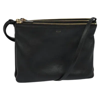 Pre-owned Celine Céline Trio Black Leather Shoulder Bag ()