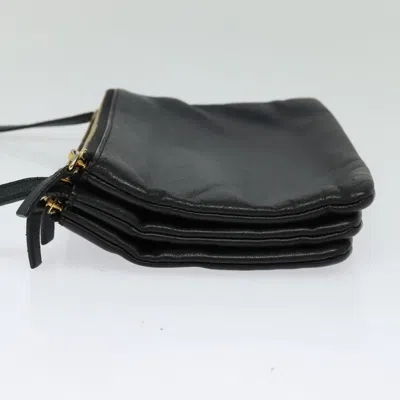 Pre-owned Celine Céline Trio Black Leather Shoulder Bag ()