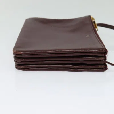 Pre-owned Celine Céline Trio Burgundy Leather Shoulder Bag ()