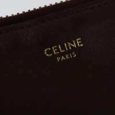 Pre-owned Celine Céline Trio Burgundy Leather Shoulder Bag ()