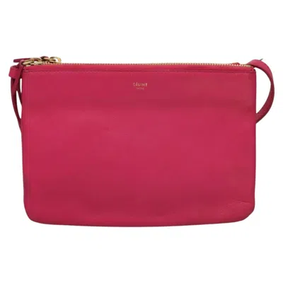 Pre-owned Celine Céline Trio Pink Leather Shoulder Bag ()