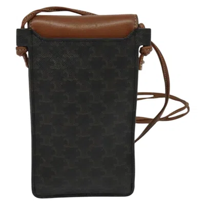 Pre-owned Celine Céline Triomphe Black Canvas Shoulder Bag ()