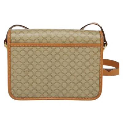 Pre-owned Celine Céline Triomphe Beige Canvas Shoulder Bag () In Sand