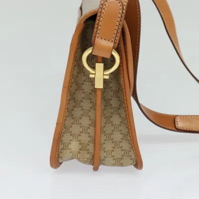 Pre-owned Celine Céline Triomphe Beige Canvas Shoulder Bag () In Sand