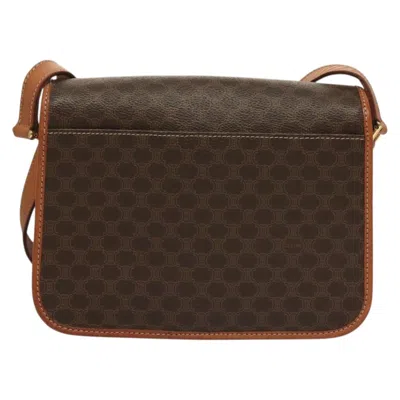Pre-owned Celine Céline Triomphe Brown,gold Canvas Shoulder Bag () In Multi