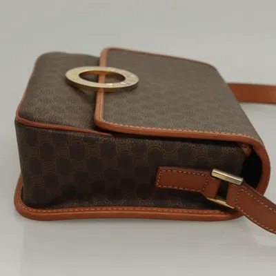 Pre-owned Celine Céline Triomphe Brown,gold Canvas Shoulder Bag () In Multi