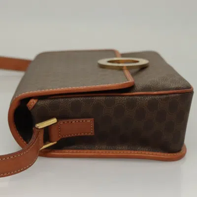 Pre-owned Celine Céline Triomphe Brown,gold Canvas Shoulder Bag () In Multi