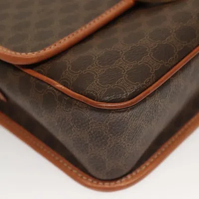 Pre-owned Celine Céline Triomphe Brown,gold Canvas Shoulder Bag () In Multi