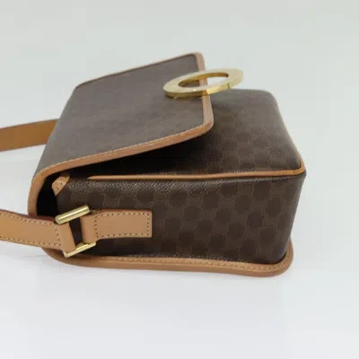 Pre-owned Celine Céline Triomphe Brown,gold Canvas Shoulder Bag () In Multi
