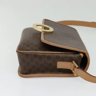 Pre-owned Celine Céline Triomphe Brown,gold Canvas Shoulder Bag () In Multi