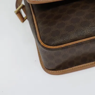 Pre-owned Celine Céline Triomphe Brown,gold Canvas Shoulder Bag () In Multi