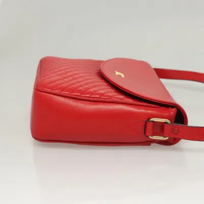 Pre-owned Celine Céline Triomphe Red Leather Shoulder Bag ()