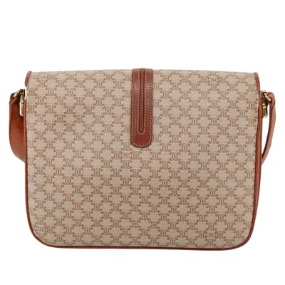 Pre-owned Celine Céline Triomphe Vintage Beige Canvas Shoulder Bag () In Sand